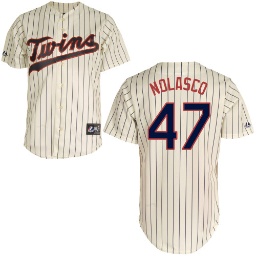 Ricky Nolasco #47 mlb Jersey-Minnesota Twins Women's Authentic Alternate 3 White Baseball Jersey